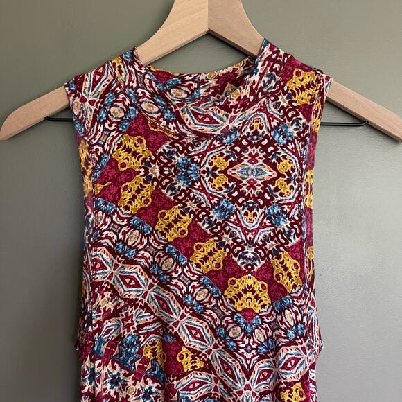 Anthropologie Maeve Lilt Swing Dress Size Small Sleeveless Red Stretch Jersey - Picture 6 of 16